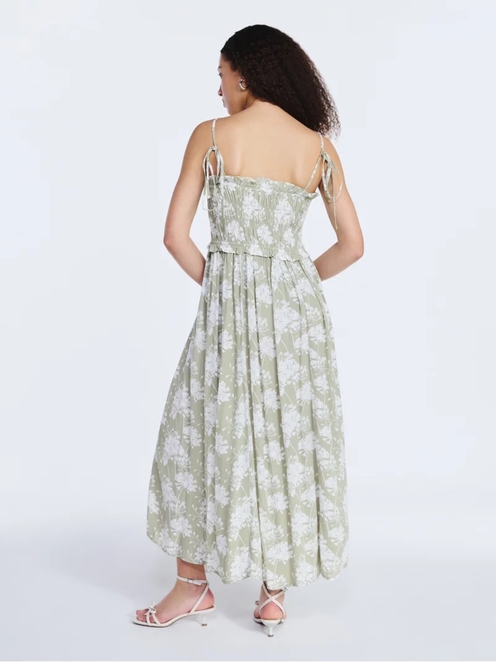 Women's Smocked Peplum Maxi Dress